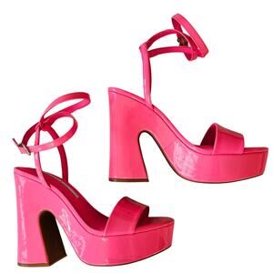 Gianni Bini Neon Pink Lexey Platform Heels Size 8
